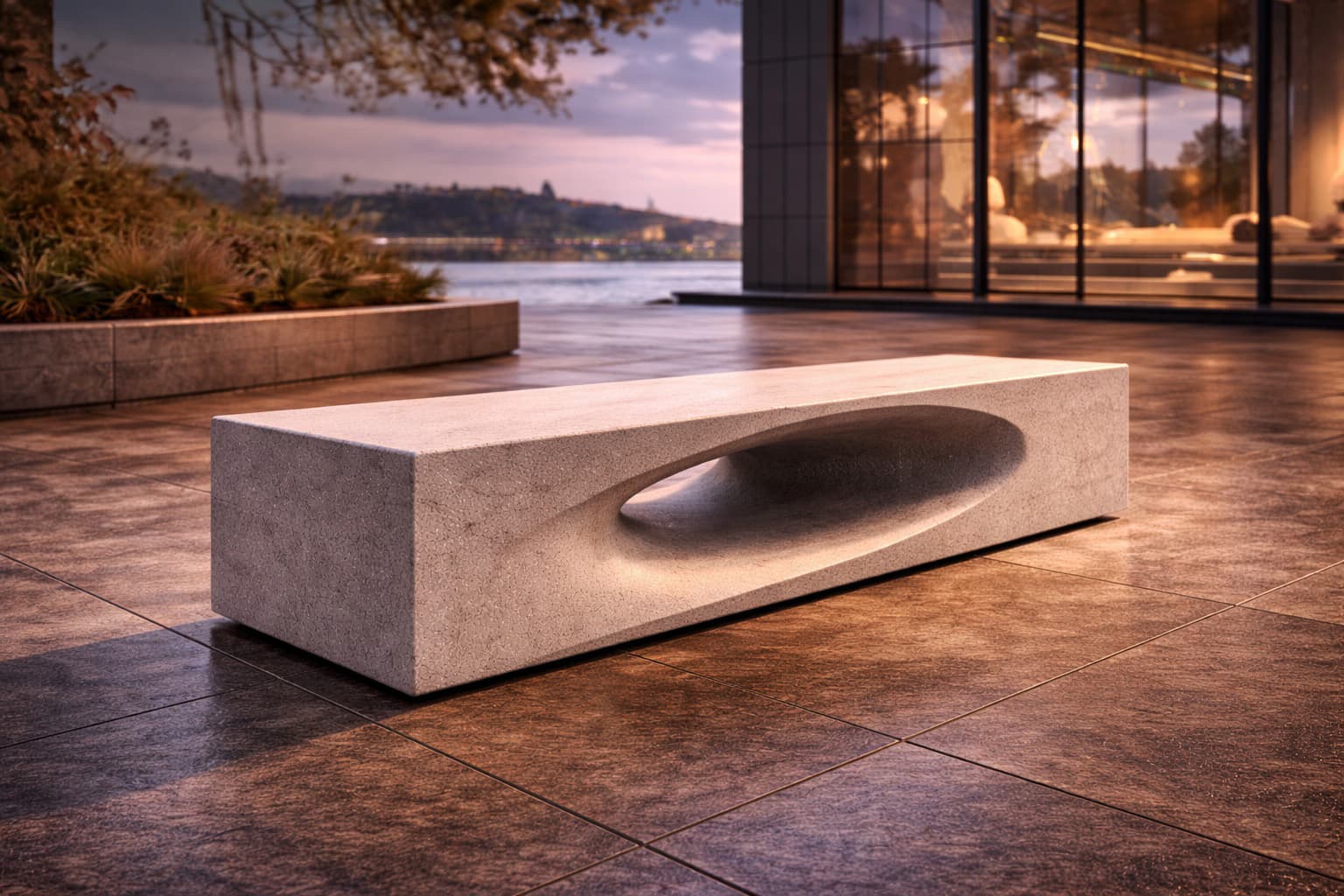 Banc Beaton Ribbon Edge au bord de l'eau