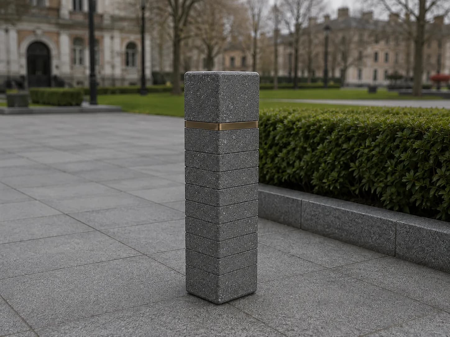 Liora Bollard — in context — off-white concrete + iroko