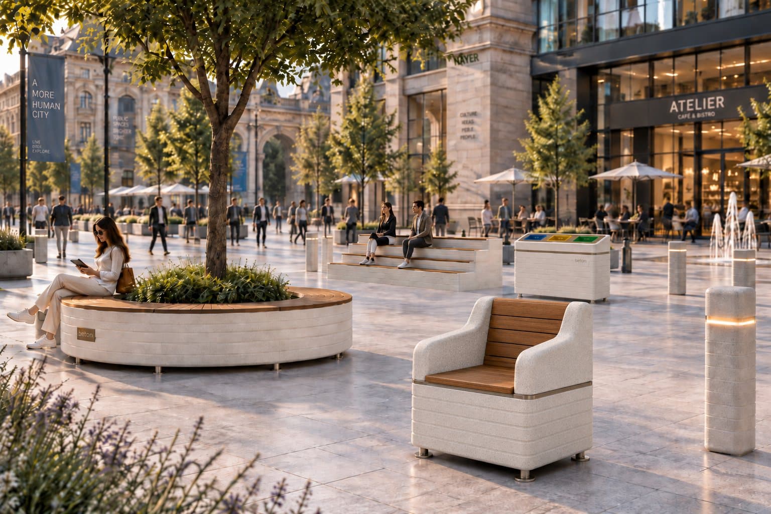 Mobilier urbain Beaton en espace public