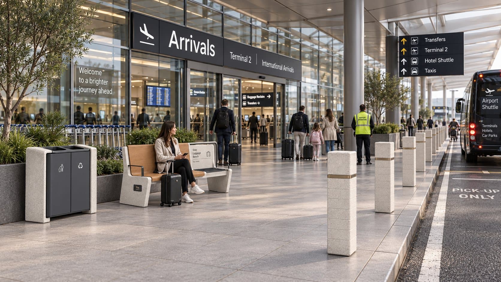 Mobilier urbain Beaton en aéroports et transports
